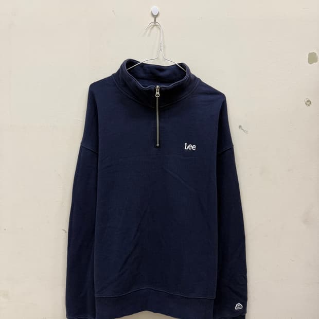 LEE 네이비 반집업 맨투맨