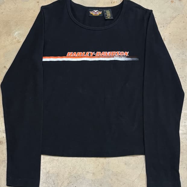 🫶🏻 할리데이비슨 여성용 블랙 크롭 롱슬리브 🫶🏻
