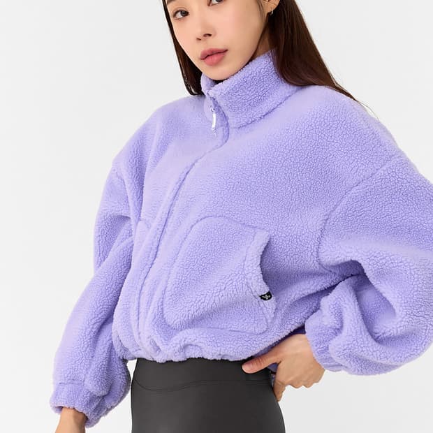 젝시믹스 쉐르파 크롭집업 퍼플M사이즈 새상품급❤️‍🔥