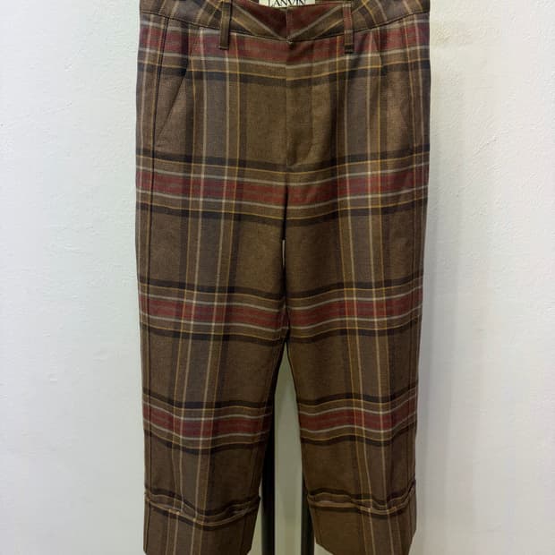 정품) LANVIN 랑방 한섬 체크 패턴 바지 26인치