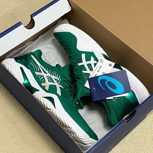 아식스 코트 FF 노박 2020 그린 화이트