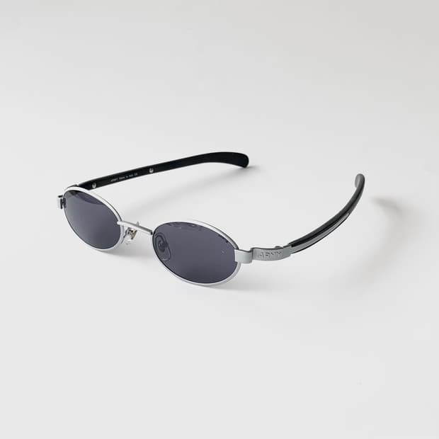 899 Y2K 실버 오벌 메탈 선글라스 슬림 타원형 남녀공용 데드스탁