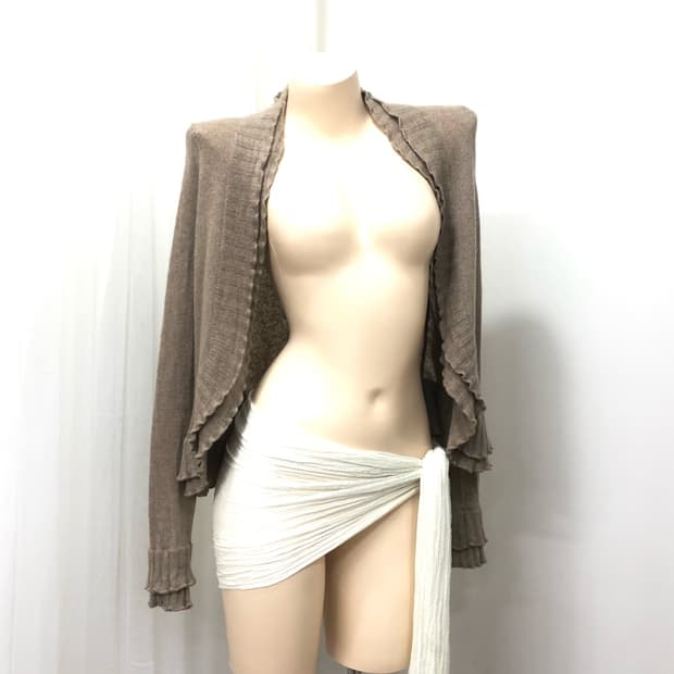cashmere beige fairy frill cardigan