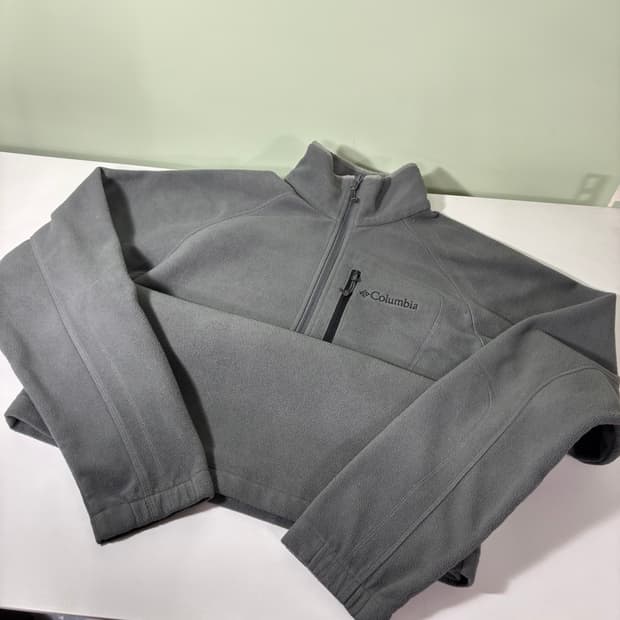 95 컬럼비아 그레이 반집업 풀오버 플리스