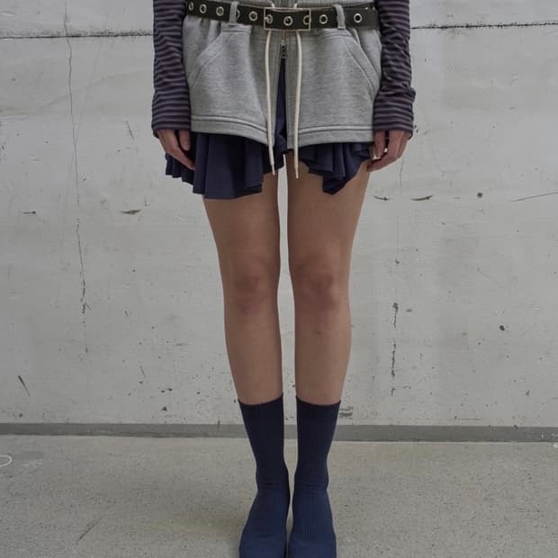 LCDC 레이어드 집업 스커트 그레이