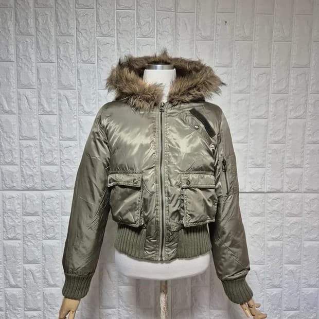 아비렉스 여성 봄버 자켓 n2b 퍼 후드 항공점퍼 카키색