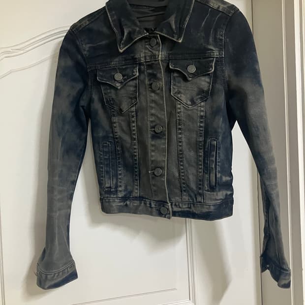 BLUPOP 블랙 워싱 데님 자켓