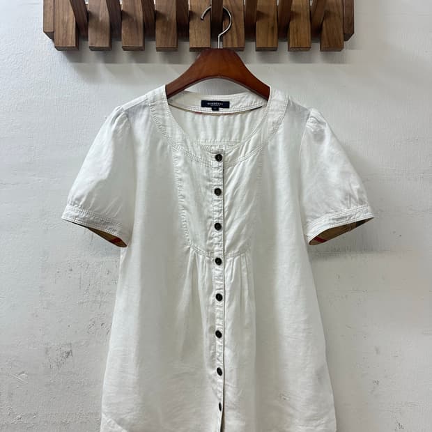 Burberry 버버리 린넨 100% 버튼 블라우스