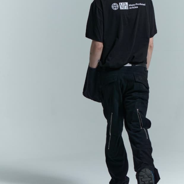 L[미착용보관오염있음)플라스틱프로덕트 MPa 웨이브 지퍼 팬츠 블랙 (보