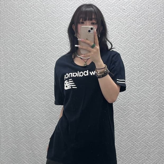 뉴발란스 빈티지 캐주얼 스트릿 빅로고 반팔티 XL C11428