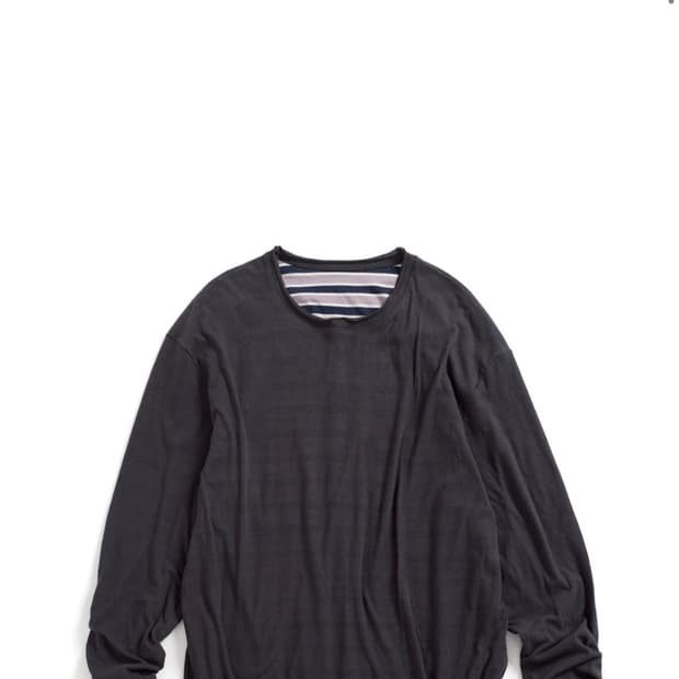 [3]해칭룸 Two Face Stripe Tee Blue Charcoal