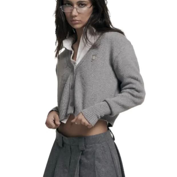 오도어 본 가디건 (그레이)