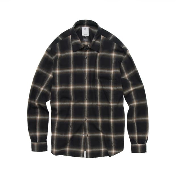 [4] 폴리테루 루즈드셔츠 데미지드잉크브라운