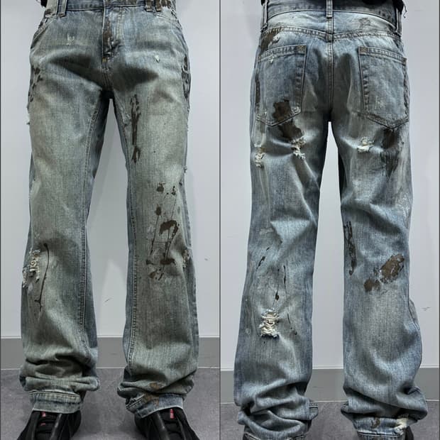 돌체앤가바나 더티 페인팅 워싱 데님