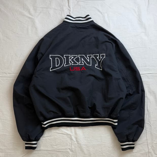 DKNY 도나카란뉴욕 빈티지 코튼 집업 바시티 자켓