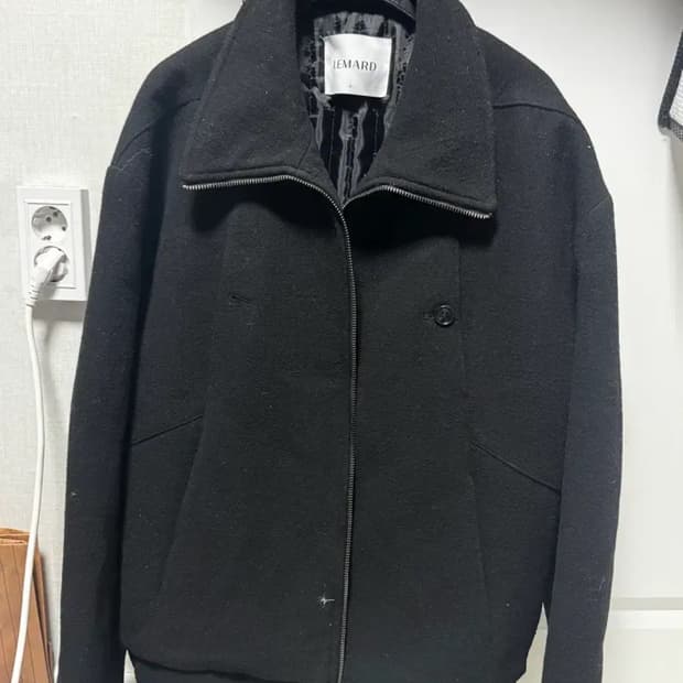 무료배송) 르마드 울 더블 포켓 하이넥 자켓 블랙 2 size
