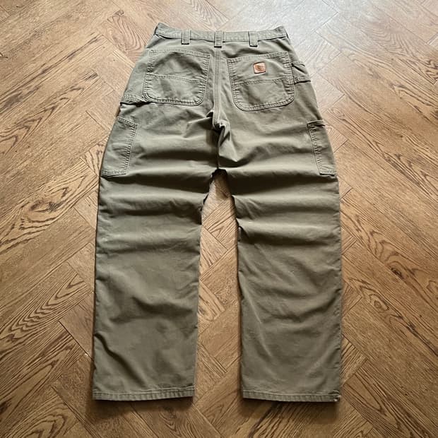 [32]칼하트 USA 더티워싱 라이트브라운 싱글니 카펜터 워크 팬츠