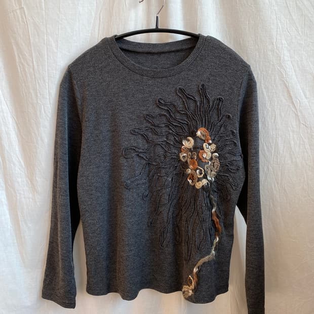 차콜 디테일 니트탑(M-L)