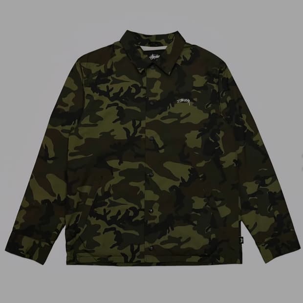 STUSSY camouflage coach jacket