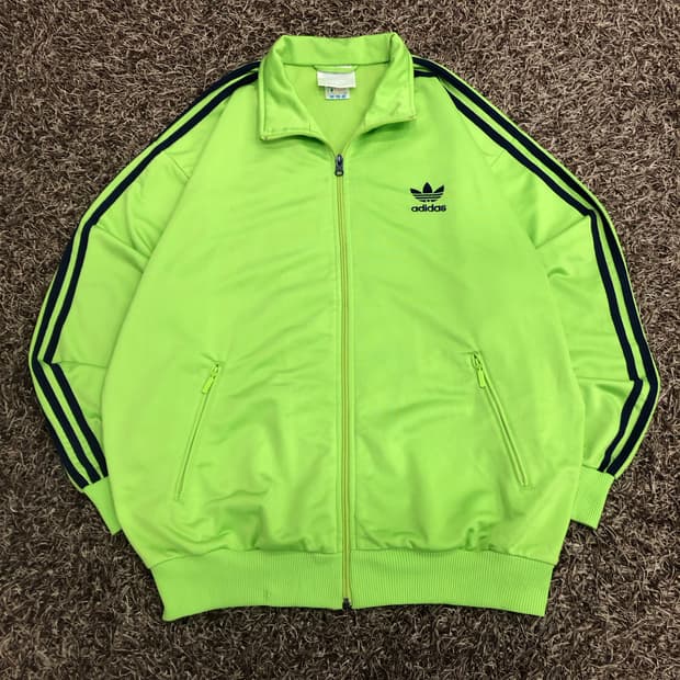 아디다스 80s 네온 파이어버드 형광 져지 트랙탑 희귀져지