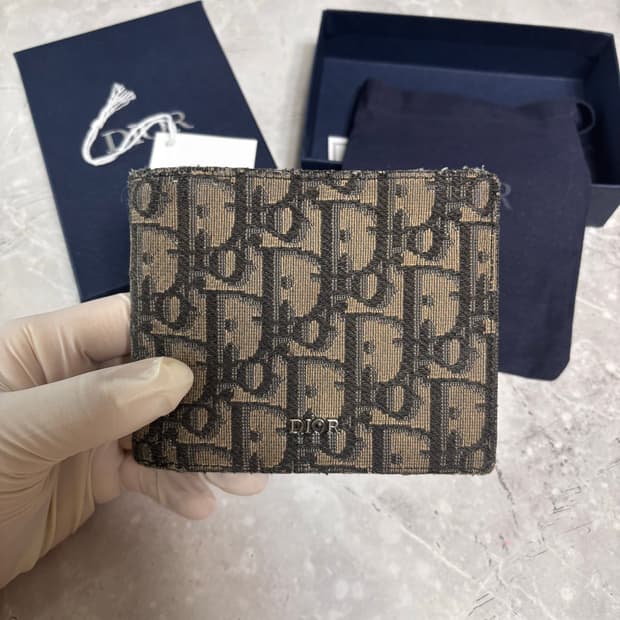 (정품) 디올 오블리크 반지갑