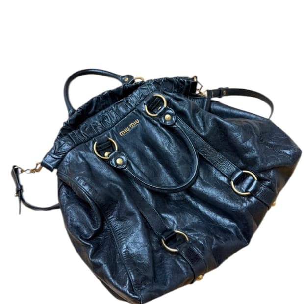 Miu miu 미우미우 양가죽 레더 투웨이 토트백 숄더백