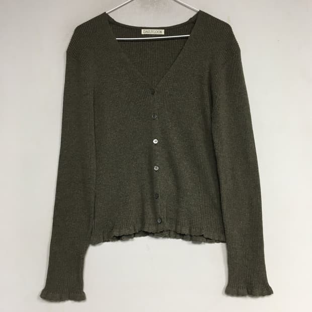 데일리룩 골지 니트 가디건 S