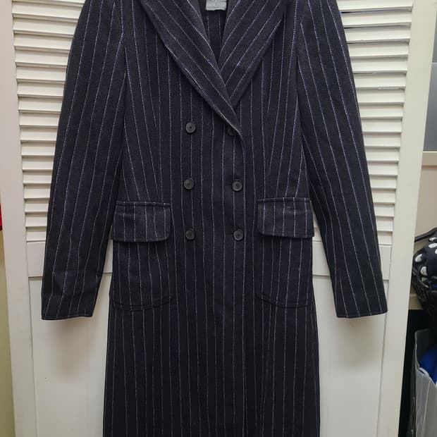 알베르타페레티 스트라이프 울 더블 코트