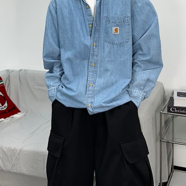 칼하트 90s 올드스쿨 오버핏 데님 셔츠