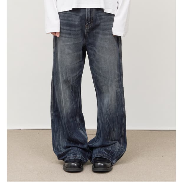 하이파이펑크 웰 워시드 데님 팬츠 바지