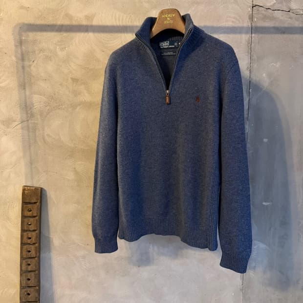 폴로 랄프로렌 클래식 짚업 니트 100