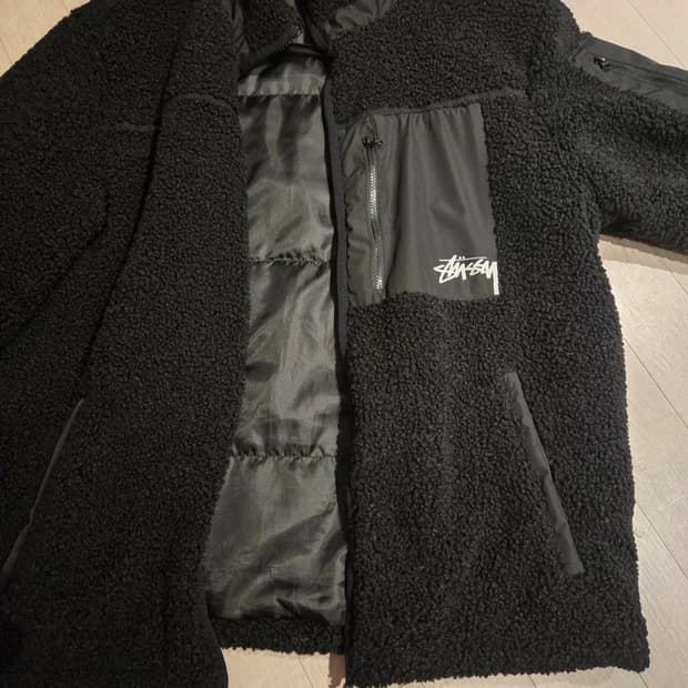 스투시 쉐르파 자켓블랙 M