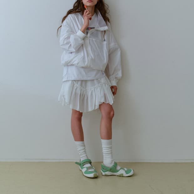 노컨텐츠 프릴 쉬폰 스커트