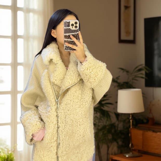 빈티지 토스카나 양털 양가죽 무스탕