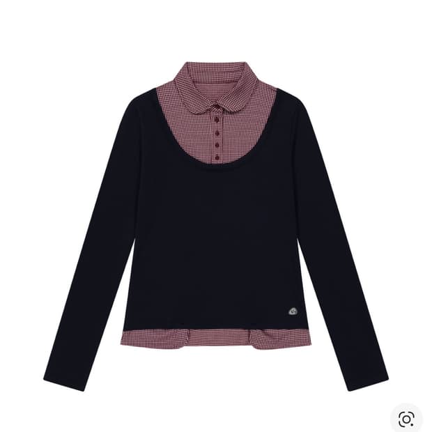 코이세이오 리버서블 칼라 롱슬리브 네이비