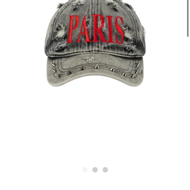 PARIS BALL CAP W/ SPIKES (BLACK DENIM)