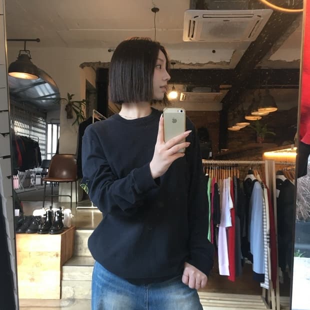 16446 - 스톤아일랜드 블랙 와펜 맨투맨 