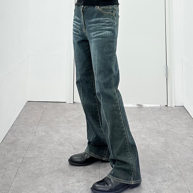 Vintage flare denim washing jeans