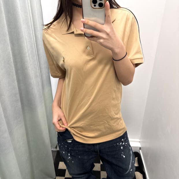 폴로 베이지 커스텀 슬림핏 pk 반팔티