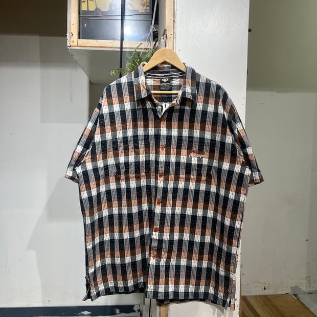 Pelle pelle 펠레펠레 체크 오버핏 반팔 셔츠
