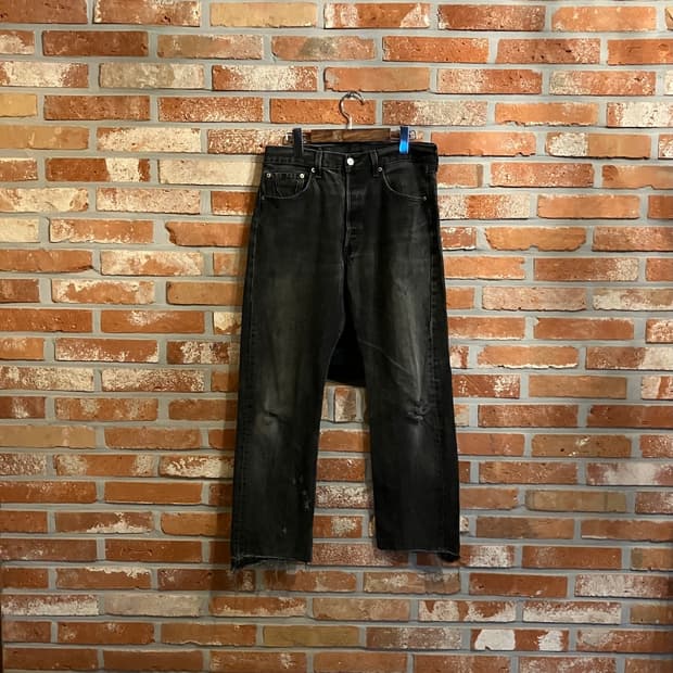 USA 빈티지 리바이스 501 0660 블랙진 흑청 데님 팬츠