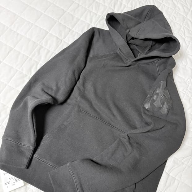 크롬하츠 트리플 크로스 가죽패치 풀오버 후드