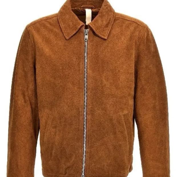 선 플라워 브라운 스웨이드 집업자켓 XL