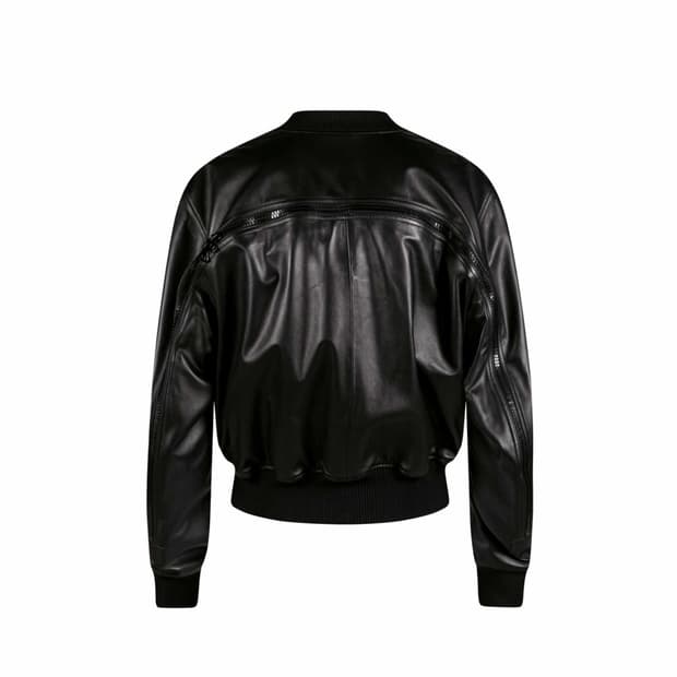 L 드리스반노튼 랜버스 레더 백 지퍼 봄버