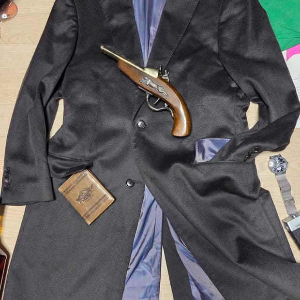 DURBAN 캐시미어 100 코트 체스터필드 싱글