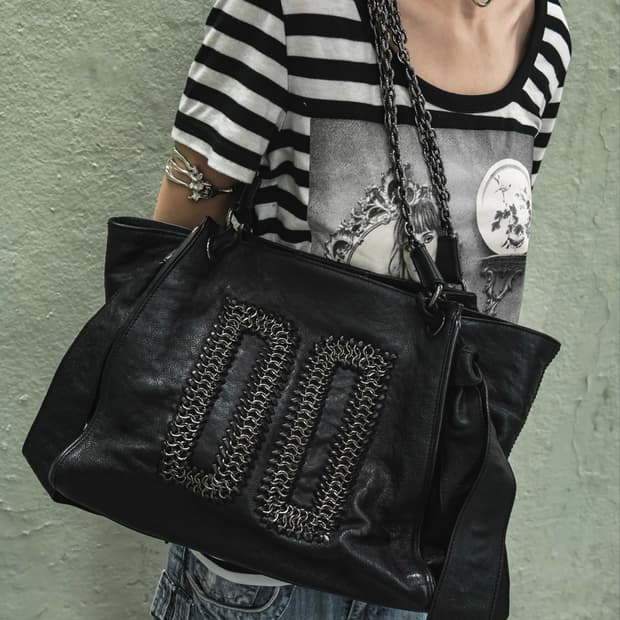 DAKS Black Leather Bag