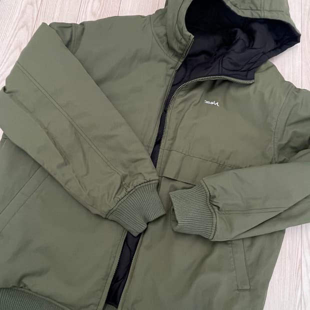 x-girl 리버시블 후드 숏패딩