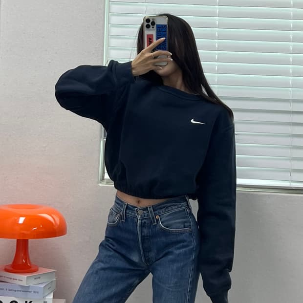 (WOMEN)나이키 크롭 맨투맨-M1395