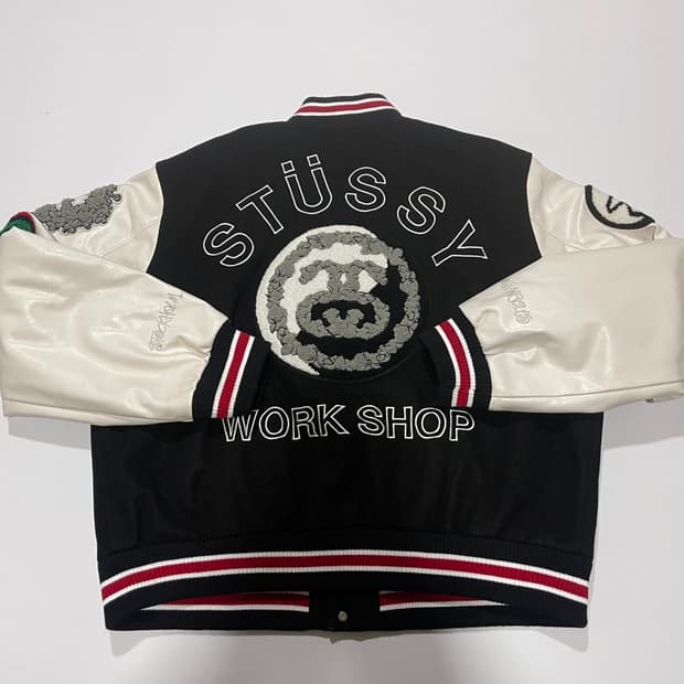 스투시 x 아워레가시 x 데님 티어스 TTL 바시티 자켓 블랙
