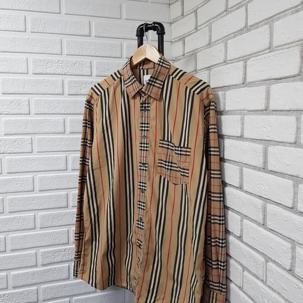 [xl/105/정품] 버버리 패치워크 포플린 스판셔츠